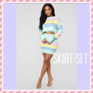 💫Multi Stripe Skirt Set💫